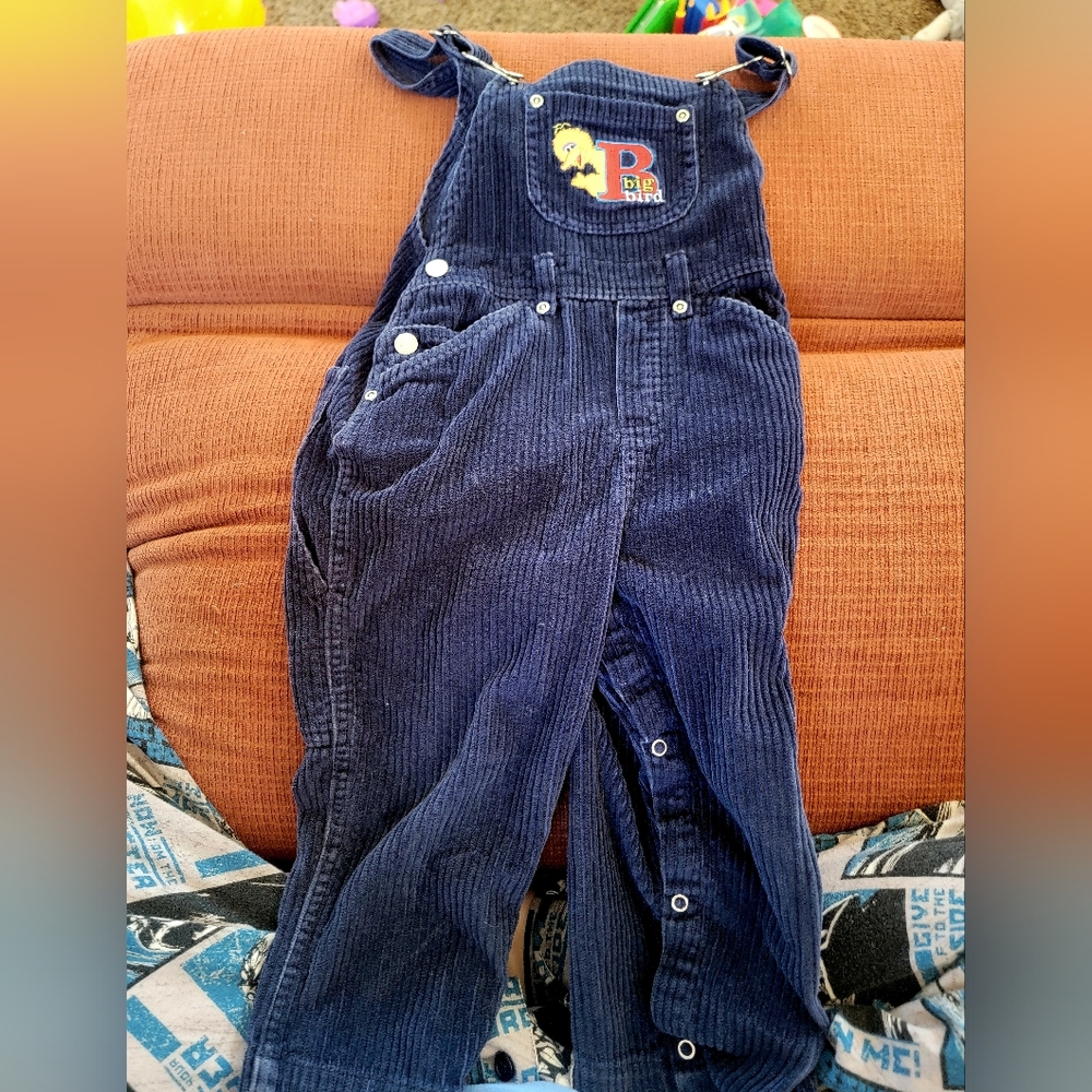 Sesame Street Navy Corduroy Kids Overalls